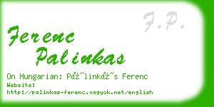 ferenc palinkas business card